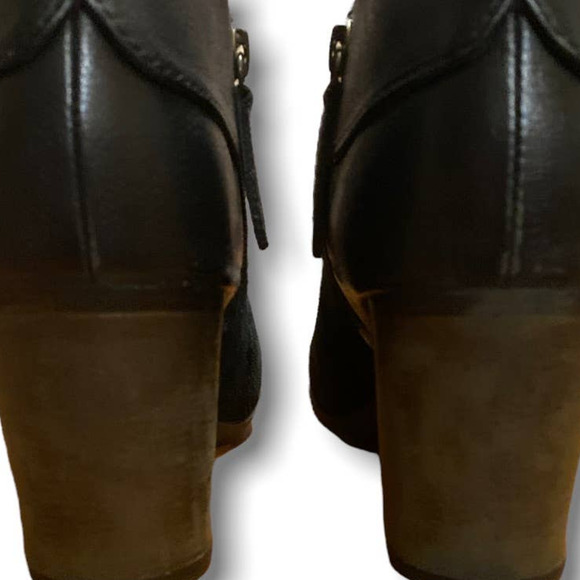 Clarks Enfield Canal Black Suede Side Zip Heeled Booties - Picture 10 of 10